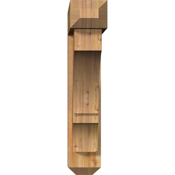 Balboa Craftsman Rough Sawn Bracket W/ Offset Brace, Western Red Cedar, 8W X 36D X 40H